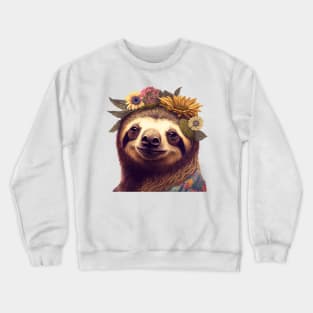 Hippy Hippie Sloth Crewneck Sweatshirt